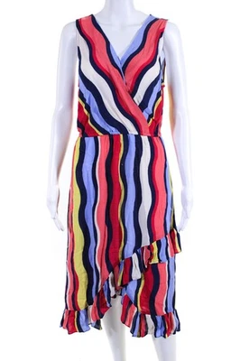 Vestido Plenty by Tracy Reese para mujer elástico cuello en V sin mangas multicolor talla S Foto 1 de 4