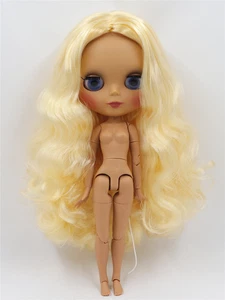 Nackte Neo Blythe Puppe aus Fabrik 12" Gelenk Körper mattes Gesicht gelbe Haare Perücke Geschenk - Bild 1 von 24