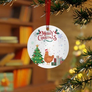 Frohe Weihnachten Santa Huhn Ornament/Geschenkanhänger - tolles Geschenk für Hühnerbesitzer! - Bild 1 von 5