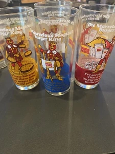 Vintage 1978 Marvelous Magical Burger King Trinkgläser 4 Stück - Bild 1 von 5
