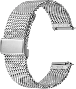 BISONSTRAP Metall Mesh Uhrenarmband für Damen und Herren, 316L Edelstahl geflochten W - Bild 1 von 12