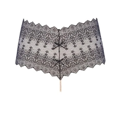 Bracli GENEVA Perlen Panty schwarz Slip Spitze Perlenslip Reizwäsche High Waist - Bild 1 von 4