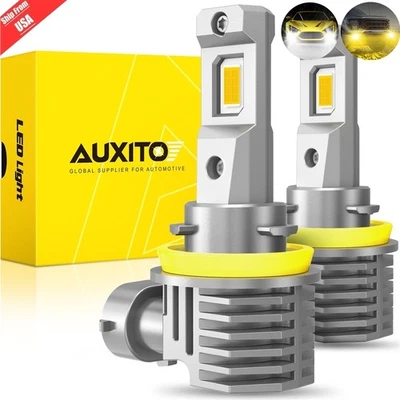 AUXITO H11 H8 H9 H16JP LED Fog Light Bulbs 3000K-6000K Super Bright Lamps 8000LM - Image 1 of 4