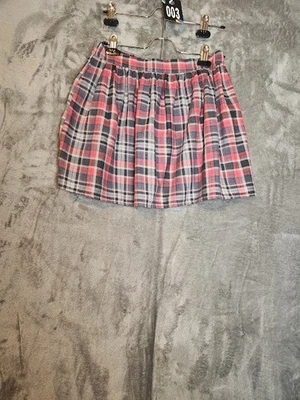 Wet Seal Plaid Mini Skirt Size Small Pink Gray White – Grunge Y2K Preppy Style - Image 1 of 3