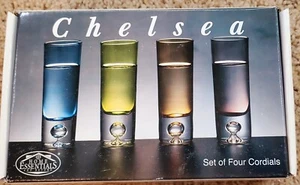 Home Essentials Chelsea Cordials 4 Inches 4 Glasses Different Colors New OpenBox - Picture 1 of 5