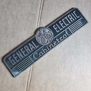 "Insegna pubblicitaria vintage generale elettrico colata alluminio metallo metallo - 15"" - Foto 1 di 5