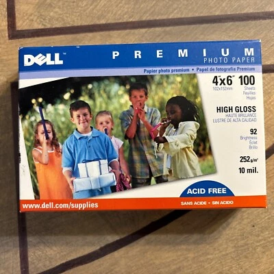 Dell Premium Photo Paper 4"x6" 100 Sheets High Gloss 10 mil New Open Box - Image 1 of 3