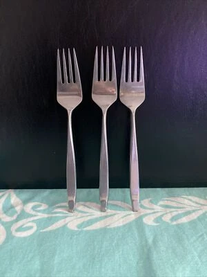 3 tenedores de ensalada vintage Nasco CRESTWOOD cubiertos de acero inoxidable Japón Foto 1 de 4