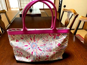 Emilio Pucci Woman Tote Bag Shoulder Canvas Leather Pink Multi W16.5xD4.9xH9.4in - Picture 1 of 15