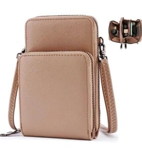 TAN.TOMI Mobile Phone Case for Hanging, Vegan Leather Shoulder Mobile Phone Case - Picture 1 of 7