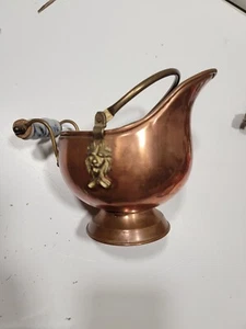 vintage scuttle coal ash bucket copper and brass farm house - Picture 1 of 10
