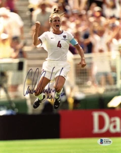 CARLA OVERBECK SIGNED AUTOGRAPHED 8x10 PHOTO TEAM USA SOCCER LEGEND BECKETT BAS - Picture 1 of 2