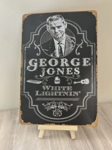 George Jones White Lightnin’ Metal Sign Country Music 8x12 Inches - Picture 1 of 2