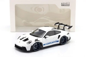 PORSCHE 911 GT3 RS 2024 White w/blue stripes - 1/18 - SOLIDO - Picture 1 of 9