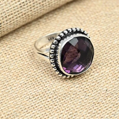 Wonderfull Amethyst Gemstone 925 Sterling Silver Handmade Ring All Size K-8 - Image 1 of 4