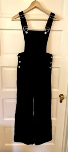 Forever 21 Bib Overalls Womens Size Small Black Corduroy Dark Wash One Piece - Picture 1 of 5
