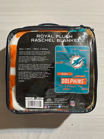 Miami Dolphins NFL 60" x 80" Plush Throw Blanket Northwest Company Cover