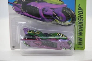 2015 Hot Wheels #187 HW Workshop-Thrill Racers FLY-BY Purple w/Black MC3 Spokes - Picture 1 of 5