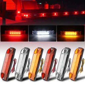Rot/Weiß/Gelb 6-LED DOT Seitenmarkierungsleuchte Abstandsleuchte 12V RV LKW - Bild 1 von 22