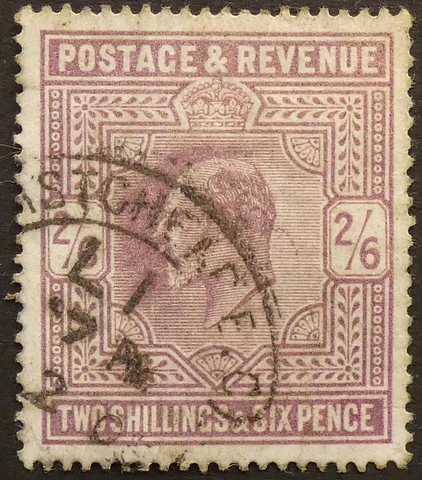 1905 sg260 2s6d Dull Purple - Hooded Eastcheap E.C.  L1 Late cancel "E" scarce Cover