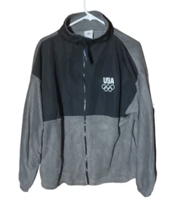 Giacca Olimpica USA Giovanile Extra Large Grigio Nero Comitato Full Zip Pile Squadra - Foto 1 di 5