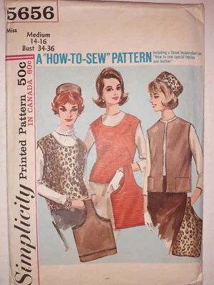 Top Sleeveless Jacket Pillbox Bag M 14 16 Simplicity Sewing Pattern 5656 Vtg  - Image 1 of 4