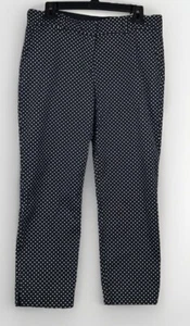 Ann Taylor Women's Pants Size 8 Cambridge Crop Navy/White Polka Dot Classy - Picture 1 of 5