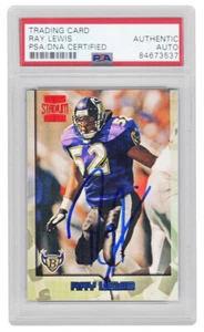 Ray Lewis autographed Ravens 96 Topps Stadium Club Rookie Card #351 -PSA/DNA - Picture 1 of 2