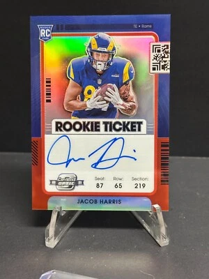 2021  Contenders Optic Football  Rookie Ticket Optic Red Jacob Harris  #138 /149 - Image 1 of 3