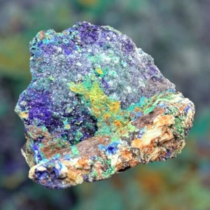 AZURITA Y MALAQUITA CRISTALIZADA Toussit MARRUECOS MINERAL COLECCION 5x4x3cm B7 - Imagen 1 de 11