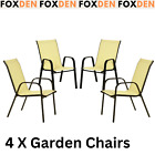 Set Of 4 Garden Dining Chair Set Outdoor Stackable Patio Chairs Set Balcony Seat