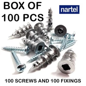 PLASTERBOARD FIXINGS SELF DRILL CAVITY WALL SPEED ANCHOR PLUGS INCLUDING SCREWS - Picture 1 of 6