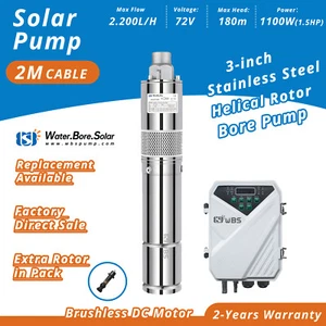 3" DC Screw Solar Water Bore Pump 72V 1100W Submersible Well Garden Pond 180m - Picture 1 of 6