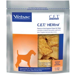 Virbac C.E.T. HEXtra Premium Dental Oral Hygiene Chews for Dogs, 30 ct - Picture 1 of 2