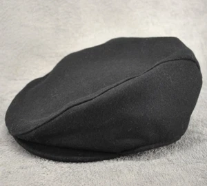 Hudson North Wool Cabbie Hat Mens S-M Black Newsboy Ear Flaps Grandpacore - Picture 1 of 15