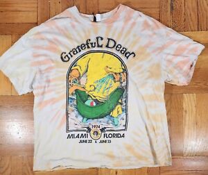 H & M x Grateful Dead T-Shirt Men's Sz L Miami Florida Tie Dye Distressed