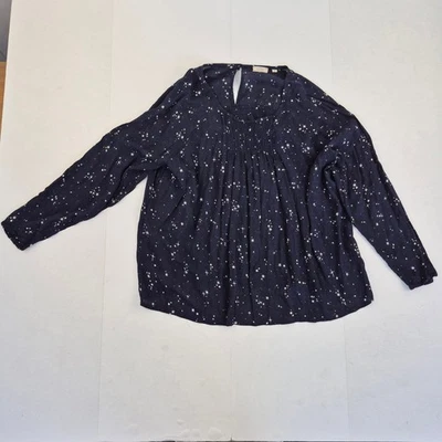Blusa FAT FACE Grande 16 18 Azul Mujer 100% Viscosa Estampado Estrella Top - Imagen 1 de 4