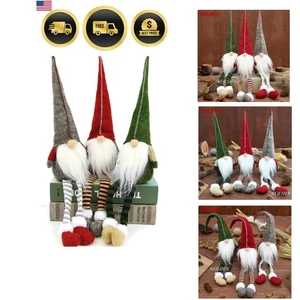 Juego de decoraciones de gnomos de Navidad 3 piezas patas largas muñecas Rudolph decoración navideña - Imagen 1 de 11