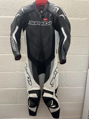 Traje de carrera de cuero Spidi Supersport Wind Pro de una pieza EU 50 UK 40 negro blanco Foto 1 de 4