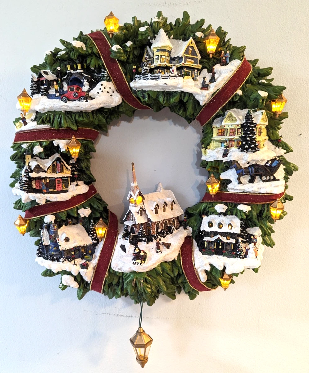thomas kinkade christmas village wreath products for sale | eBay
