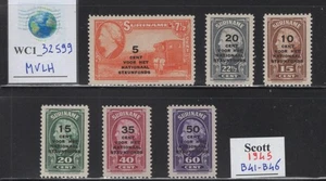 WC1_32599 DUTCH COLONIES: SURINAME. 1945 NATIONAL WELFARE set. Sc.B41-B46. MVLH - Picture 1 of 1