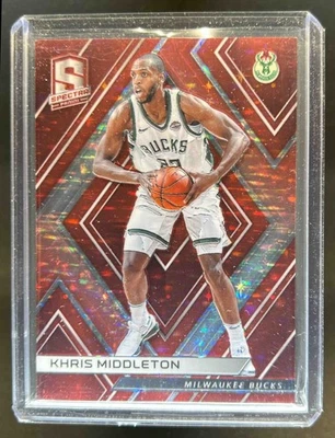 2017-18 Spectra Khris Middleton Red #18/75 Bucks - Image 1 of 2