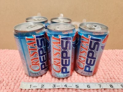 VTG Crystal Pepsi 5 Pack Cans EMPTY CANS Crystal Pepsi 6 Pack Minus 1 RARE - Image 1 of 4