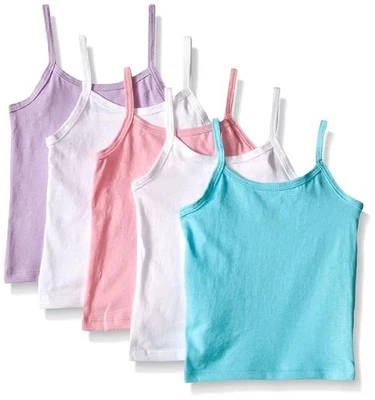 Hanes Girls' Toddler 5-Pack Cotton Cami (Assorted), White, 4T/5T - Image 1 of 2