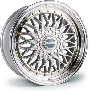 Dare DRRS 17x8.5 ET30 5x120.65 Silver Polished / Gold Rivets CB72.6mm (Rated 690 - Picture 1 of 1