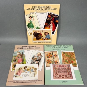 LOT 3 VTG Books 24 Old-Fashioned Postcards Holidays, Children in Trade, Folk Art - Picture 1 of 11
