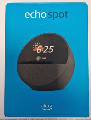 Amazon Echo Spot 2024 Lautsprecher,Smart Speaker,Wecker,Alexa,Schwarz,Neu OVP! - Bild 1 von 4
