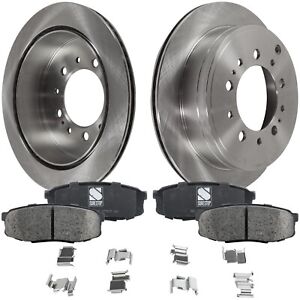 Rear Brake Disc and Pad Kit For 2008 -2022 Toyota Sequoia Plain Surface Ceramic