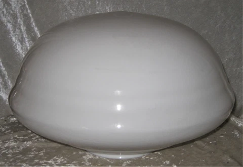 Large 15 1/2" White Clam Broth Schoolhouse Glass Ceiling Globe/Shade 6" Fitter Cover