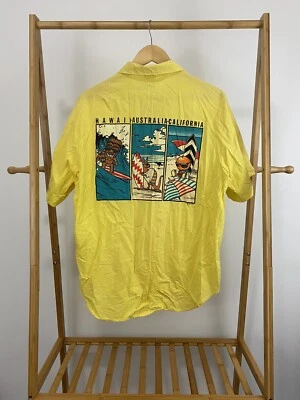Camisa De Colección Años 80 Ocean Pacific OP Surf Location California Hawaii Botón Amarillo M Foto 1 de 4